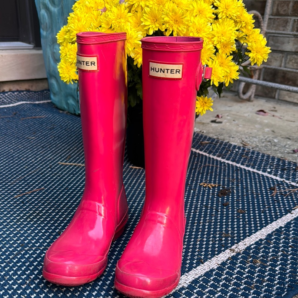 Hunter Pink Rain Boots Size 1B/2G